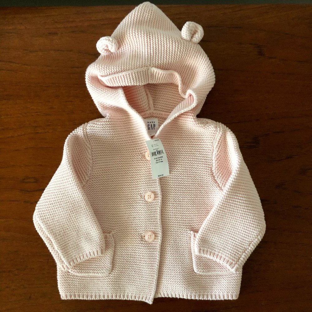 NWT Gap Baby Brannan Bear Pink Sweater 3-6m